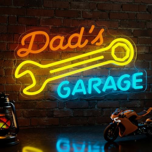 Dad's Garage Neon Sign for Garage Workshop Man Cave Wall Decor by Mvorixa