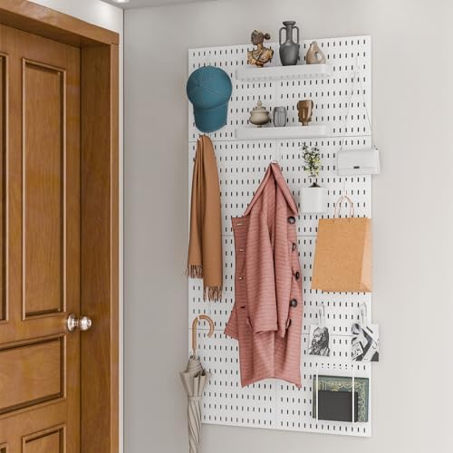 Wall-Mounted Pegboard Kit, 50.4" x 25.2" Organizer Panel – Large, Cost-Effective & Nail-Free Installation White - Image 3