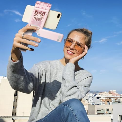Cell Phone Stand with Phone Cooler, Desktop Phone Live Streaming Solution with Phone Cooling Fan, Height Adjustable Phone Cooler Stand with Colorful RGB Lights for Gaming () - Image 2