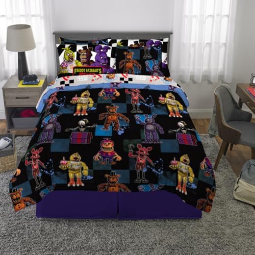 Five Nights At Freddy's Kids Bedding Super Soft & Cozy Comforter and Sheet Set with Sham, 7 Piece Queen Size, (Officially Licensed Product) By Franco - Image 5