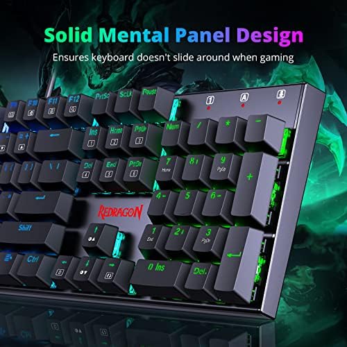 Redragon Mechanical Gaming Keyboard with Red Switches, Wired Keyboard Mechanical with RGB Backlit, Fully Progammable, Durable Aluminum Frame, Anti-Ghosting for PC Windows Mac, K565, Black - Image 6