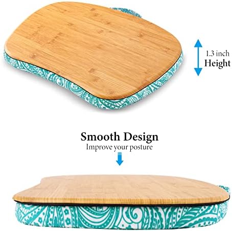 Lap Laptop Desk - Portable Lap Desk with Pillow Cushion, Fits up to 15.6 inch Laptop for Home Office Students Use as Computer Laptop Stand, Book Tablet(1-Light Brown) - Image 5