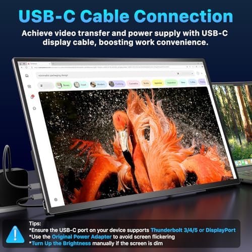 Upperizon Portable Monitor 21.5 inch FHD 110% sRGB 120Hz IPS HDR HDMI USB-C Travel Monitor for Laptop MacBook PC Surface PS5 Xbox, Large External Display with Kickstand & Speakers, VESA Compatible - Image 2
