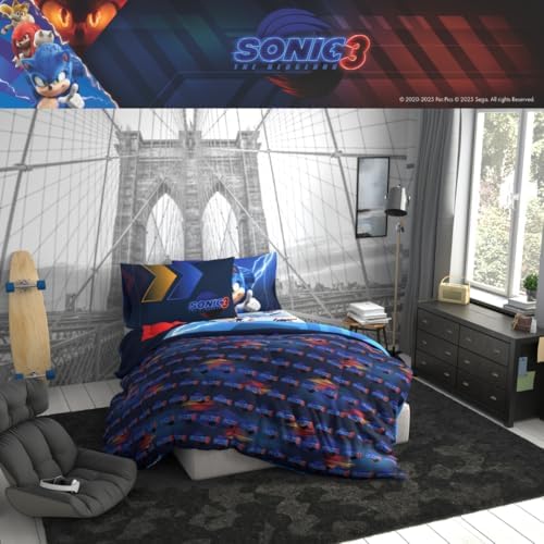 Franco Sonic The Hedgehog 3 Movie Kids Bedding Super Soft Comforter and Sheet Set, 5 Piece Full Size, (Officially Licensed Product) - Image 7