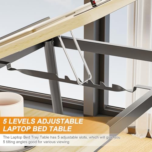 Laptop Desk for Bed, Adjustable Laptop Stand with 5 Different Angles - Image 4