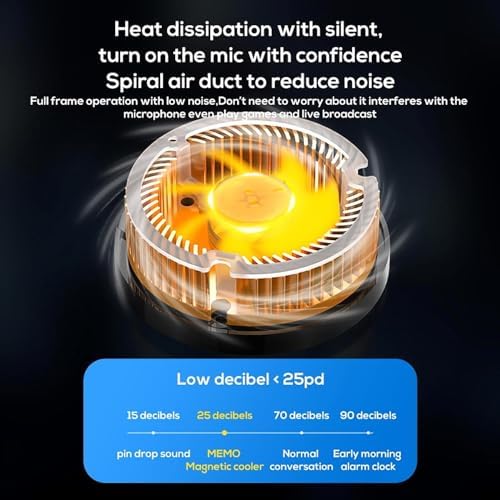 Magnetic Phone Cooler for Gaming, RGB Semiconductor Cooling Fan for iPhone and Android Phones, Portable Mobile Phone Radiator with 3 Cooling Modes, Quiet Cooling Fan for Gaming (CX07) - Image 3