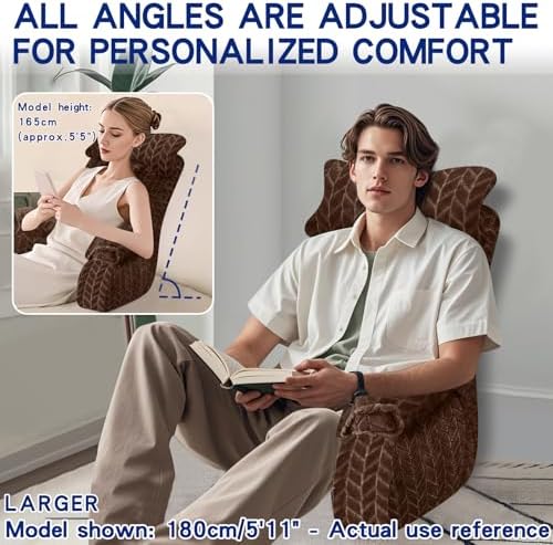 YDCEULARDOH Reading Pillow for Bed Adult – Large Bed Pillow with Arms, Supportive Back Pillow for Sitting Up in Bed for Reading, Watching TV, or Gaming - Image 3