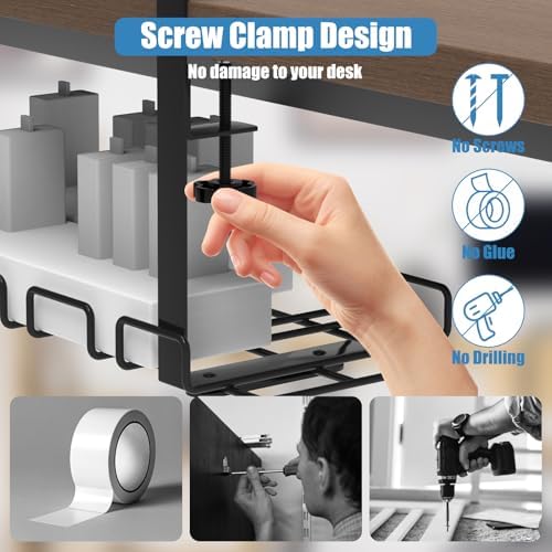 Under Desk Cable Management Tray with 52Pcs Different Essential Accessories - Image 7