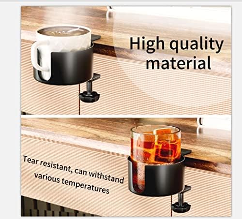 Desk Cup Holder, OOKUU Anti-Spill Cup Holder for Desk or Table, Sturdy and Durable Desk Accessories, Easy to Install, Enough to Hold Coffee Mups, Water Bottles, Gaming PC Office Accessories, Black - Image 5