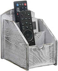 3 Slot Rustic Wooden Remote Control Frame Media Organizer, Office Supply Storage Rack,Pen storage box (Grey) by VERGOODR