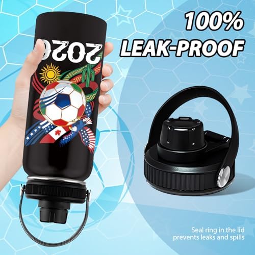 Soccer Boy 2026 Water Bottle 32oz - Soccer Nutriton Facts Stainless Steel Insulated Tumbler for Fans & Collectors -Sports Coach Gifts, Gift for Teens, Black Sports Travel Mug - Image 4