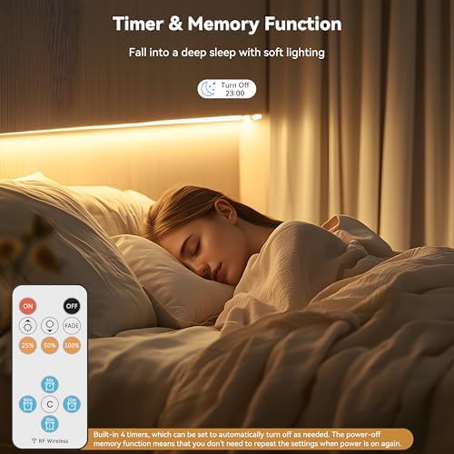 PAUTIX COB LED Strip Lights with RF Remote,32.8ft UL Listed Dotless LED Lights Warm White 2700K,Super Bright Dimmable 24V Adhesive LED Tape Light,Kitchen Cabinets Shelf Mirror Office Bedroom Lighting - Image 3