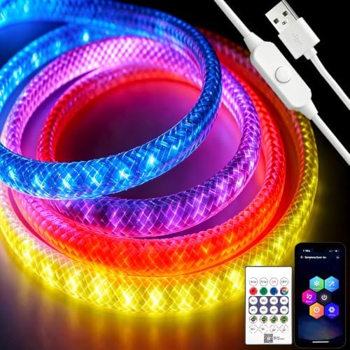iNextStation 360° Glow 5V USB Rope Lights 16.4FT Smart RGB LED Strip Lights by inextstation