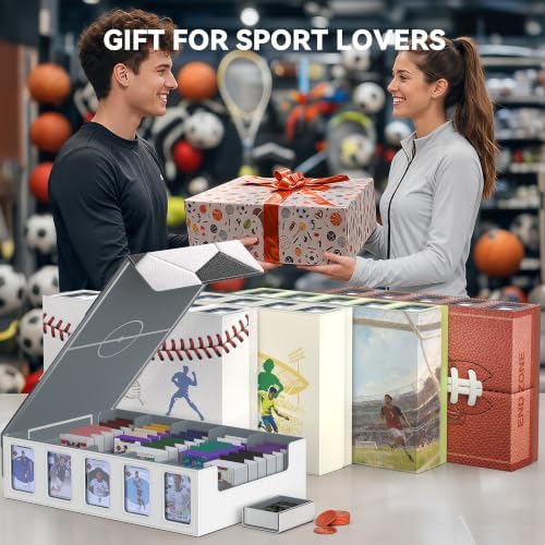 Kabinka Soccer Card Storage Box with Window Display, 5-Row Sport Card Storage Box, 3900+ Card Deck Box for Soccer Sports Card TCG, 5 Top Loaders, 5 Stoppers, 48 Dividers, 1 Dice Tray (Soccer 3) - Image 7