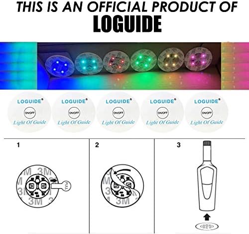 LED Coaster Discs,12 Pack Light Up Coasters,7Colors RGB LED Bottle Lights,Bottle Glorifier, LED Sticker Coaster Discs Light Up for Drinks, Flashing Shotb Light (Multicolor) - Image 6