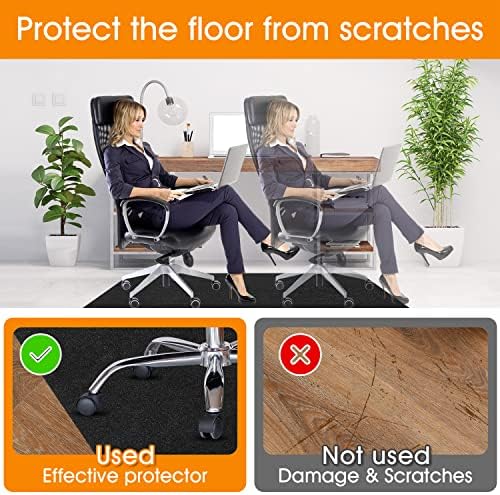 Upgraded Chair Mat for Hardwood & Tile Floor,36"x 55" Desk Chair Mat,Anti-Slip Office Chair Mat, Computer Gaming Floor Mat for Rolling Chair, Under Desk Rug Floor Protector,Easy to Clean,Black - Image 6