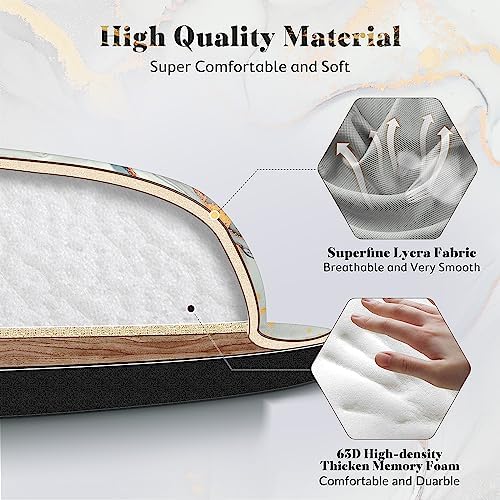 Gimars 17.3'' Extended Keyboard Wrist Rest Pad with 63D High-Density, Firm Memory Foam, Anti-Slip Rubber Base and Ergonomic Design for Typing Pain Relief,Office,Gaming,Computer, Laptop,Cloud Gray Gold - Image 2