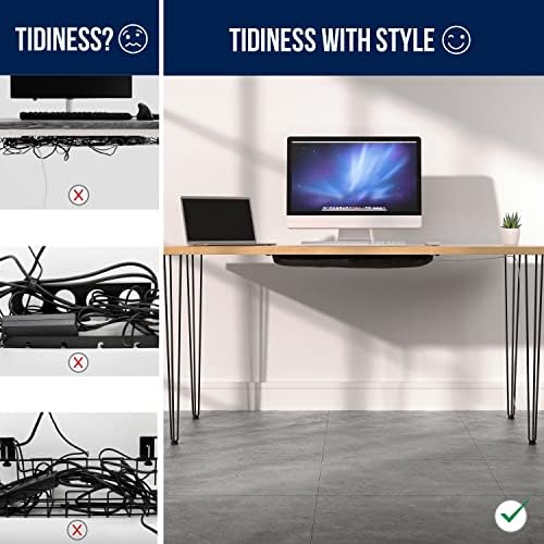 Cable Management net - Under Desk Wire Management - Flexible Under Desk Cable Management Tray Black - Image 4