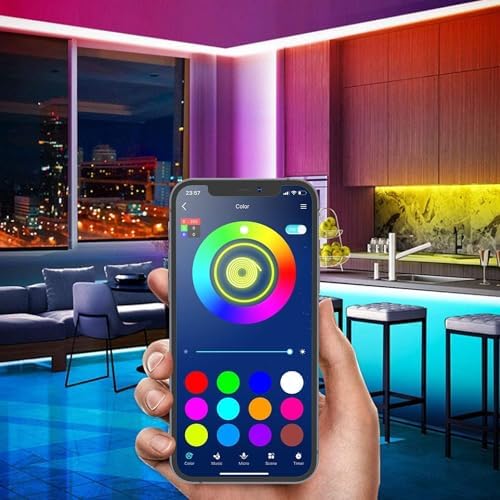 Tenmiro 32.8ft LED Strip Lights, RGB LED Smart Music Sync Color Changing LED Lights Strips with Remote LED Lights for Bedroom, Room, TV, Party - Image 2