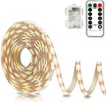 echosari Battery Powered Led Strip Lights with Remote Warm White, 8 Modes, Dimmable, Timer, Self-Adhesive, Cuttable, Waterproof, 9.8FT 90Led Strip Lights for TV Kitchen Cupboard Bedroom Decor by echosari