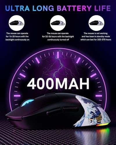 G57 Wireless Gaming Mouse, 8000 DPI, Black - Image 5