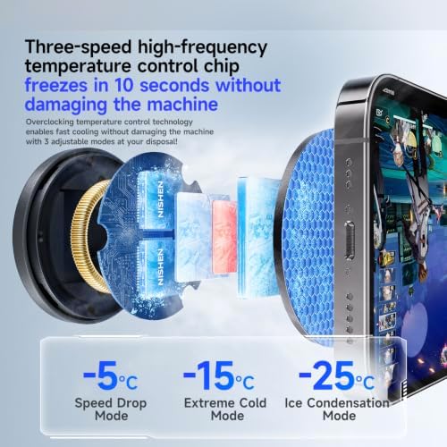 50W Magnetic Liquid-Cooled Phone Cooler for Gaming Live Streaming, 2.1M Extra Long Red Cable, 31dB Low Noise RGB Radiator for MagSafe iPhone Android iPad Tablet, Gray - Image 7