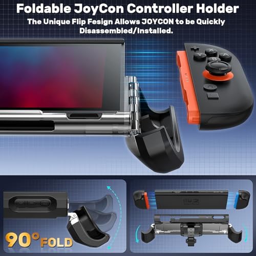 daydayup 1 Carrying Protective Slim Case Cover Compatible with Nintendo Switch 2, Protection TPU PC Material Dockable Shockproof Ergonomic Grip Kickstand for Switch 2 Console, Black - Image 7