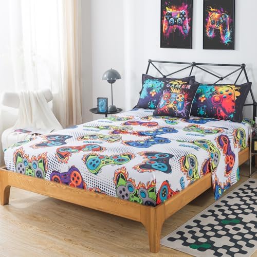 ADASMILE A & S Gaming Comforter Twin for Boys 6 Piece Game Console Bedding - Image 4
