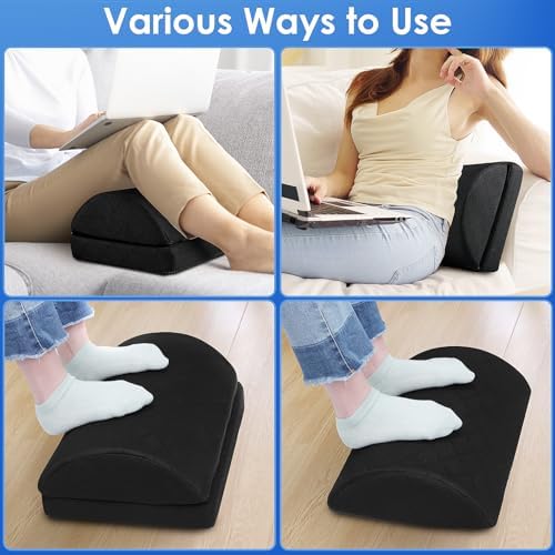 CushZone Foot Rest for Under Desk at Work, Black | 2-Height Adjustable Foot Stool for Office and Home, Office Desk Accessories, Ergonomic Foot Support - Image 6