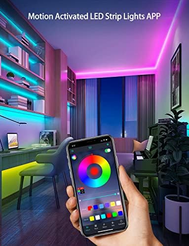 Daymeet Motion Sensor LED Strip Lights, 16.4ft RGB Motion Activated Under Bed Lights with Automatic Shut Off Timer App Control Cabinet Night Light Closet Lights for Hallway, Kitchen,Bedroom - Image 6