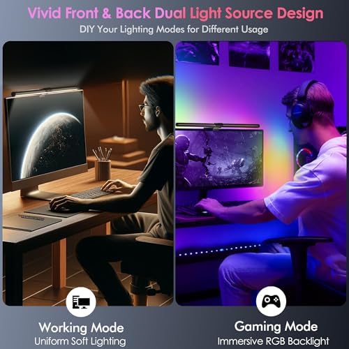 Quntis RGB Monitor Light Bar with Remote, Flat Curved & Ultrawide Fits - Image 6