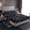 Galaxy Bed Sheets Set Twin Constellation Sheet Set 3 Pcs Purple Universe Print Top Sheets For Kid Men Women + Deep Pocket Fitted Sheets + Starry Sky Flat Sheet + Decor 1 Pillow Case Boys Girls by Erosebridal
