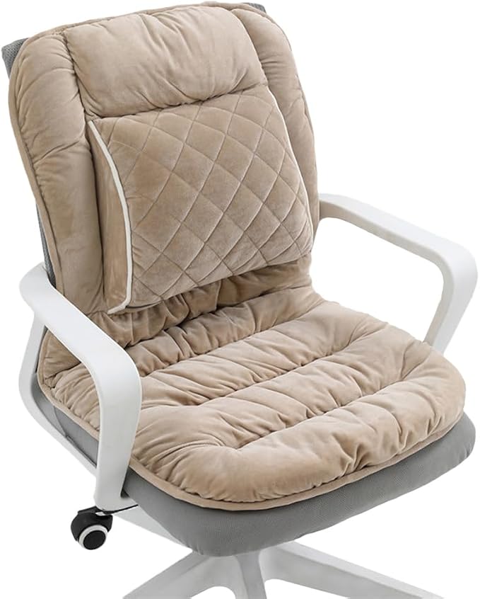 Office Chair Cushion Soft Seat Pad with Backrest Upgraded Lumbar Support Desk Chair Cushions for Dorm, Desk, Rocking Chairs，Patio by Gujuja