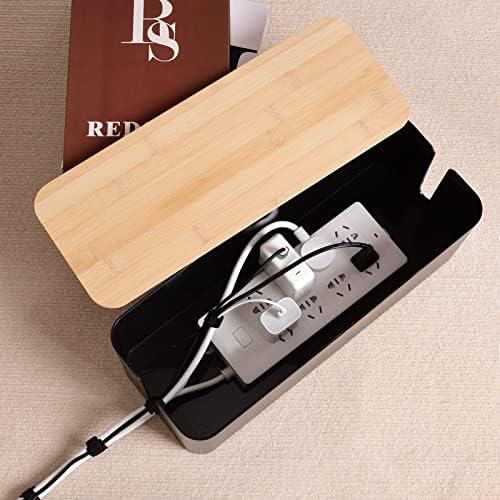 Tuwechen Cable Management Box, Wooden Style Large Cord Organizer Box - Image 3