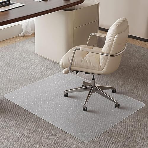 Office Chair Mat for Carpeted Floors, Desk Mats 48"X30" for Rolling Desk on Low Pile Carpets, Small Computer Gaming Plastic Floor Mats for Office Chair on Carpet, Easy Glide Without Curling by SHAREWIN