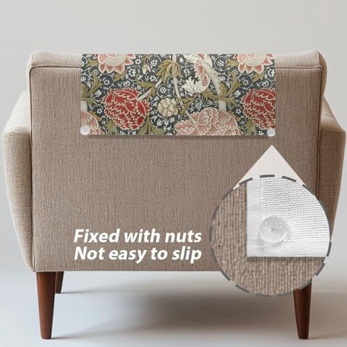 Soft Recliner Headrest Cover 2 Pack, Hydrangea Tree Branch Print - Image 5