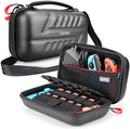 Vamson Carrying Case for Nintendo Switch/Switch OLED, Hard Shell Travel Protective Case Fit Original Charger AC Adapter Accessories, Storage Messenger Bag Backpack with Strap Holds 30 Game Cards VP816 by Vamson