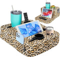 TabCouchCaddy - Couch Cup Holder Tray Pillow - Bed, Couch Caddy, Sofa, RV & Car - Holds Drinks, Snacks, Remotes, Phones, Kindle, Tablet | Bed Cup Holder (Leopard) by TabCouchCaddy