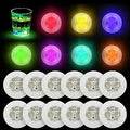 LED Coaster Discs,12 Pack Light Up Coasters,7Colors RGB LED Bottle Lights,Bottle Glorifier, LED Sticker Coaster Discs Light Up for Drinks, Flashing Shotb Light (Multicolor) by LOGUIDE