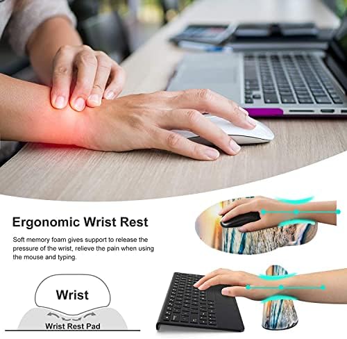 Lateefah Ergonomic Mouse Pad with Wrist Rest and Keyboard Wrist Rest Set | Non-Slip Memory Foam Wrist Rest for Computer Keyboard, Easy Typing, Pain Relief, Mousepad Wrist Support for Home Office Game - Image 2