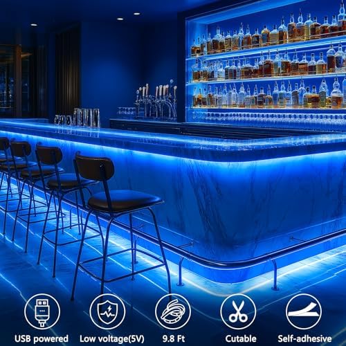 echosari Strip Lights USB 9.8Ft 180 LED Strip Lights Cuttable Each 2835 SMD - Image 6