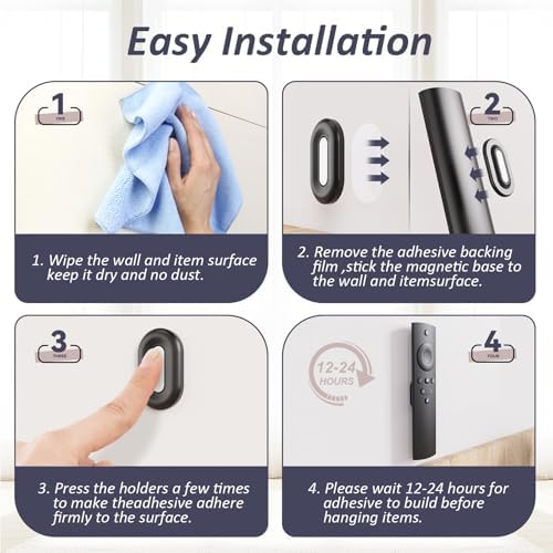 Silicone Magnetic Remote Control Holder Wall Mount for TV Fan 6 Pack - Image 3