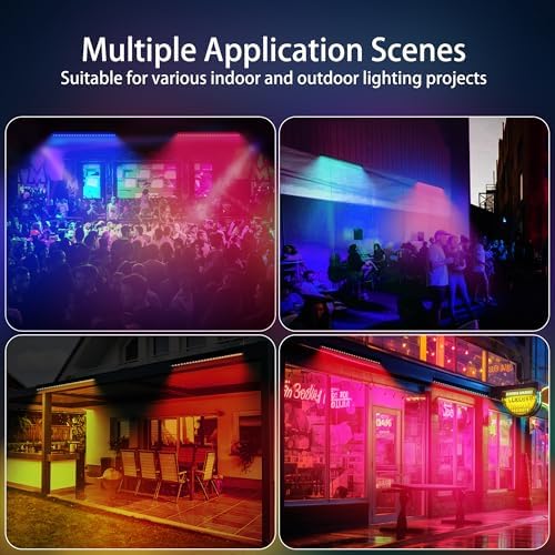 Linkable RGBCW LED Wall Washer Light, IP65 Waterproof Color Changing Light Bar for Outdoor Wall Wash, 180W Dimmable Uplight with APP & RF Remote Control, Music Sync, Timer - Image 7