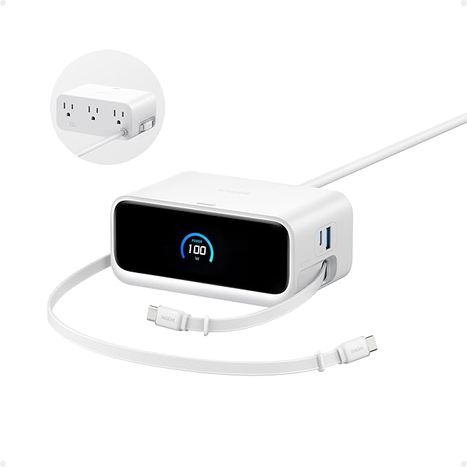 Anker Nano Charging Station, 100W 7-in-1 Power Strip, Retractable Charger by Unknown