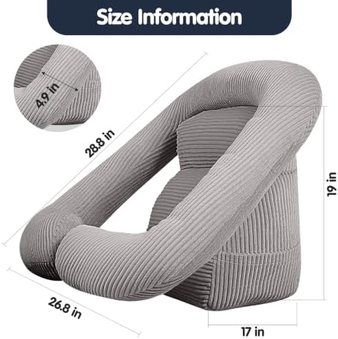 Reading Pillow for Bed Adult, 2-in-1 Back Rest Pillow for Sitting Up - Image 2