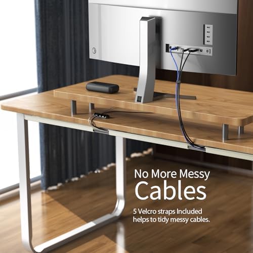 Delamu 2 Pack Under Desk Cable Management, Safe Tidy Cable Management Under Desks for Home Office, Cord Organizer for Desk, Wire Organizer Kit, Beige - Image 4