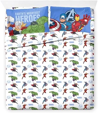 Jay Franco Kids Bed Set, Blue, Avengers, 7 Piece Full - Image 6