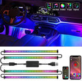 Nilight 4PCS USB Car Interior Lights Dream Color App and Remote Control | 72LED 5V DC RGB-IC Music Car Neon Accent Light Strips Under Dash Lighting Kit with Sound Active Function by Nilight