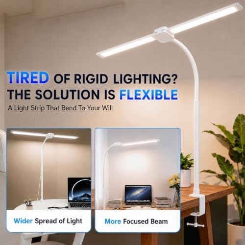 Desk Lamps for Home Office, Computer Light Bar, Double Head, White - Image 6