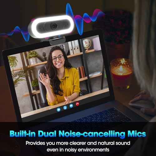 ToLuLu 2K Streaming Webcam Web Cam, LED RGB Webcam with Microphone & Light - Image 5
